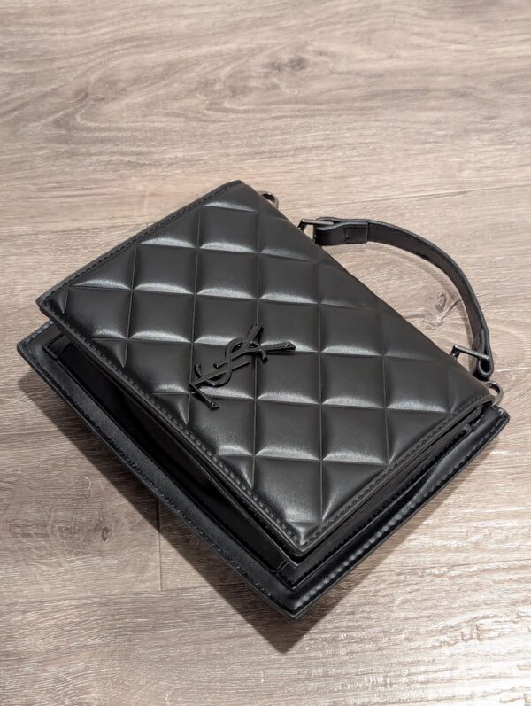 Diamond Quilted Becky Chain Wallet Black